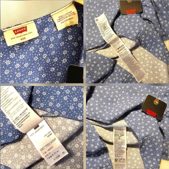 Levi's Blue & White Floral Delray Short Sleeve Mini Dress - Picture 12 of 16